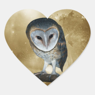Sticker Cœur Un mignon petit Imaginaire de Chouette