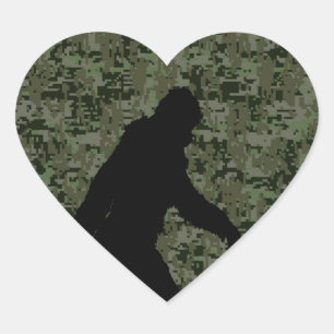 Sticker Cœur Un squatchin pour le camouflage numérique d'Olive