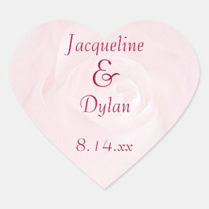 Sticker Cœur Une Fleur Pour Mon Amour Personnalisé Mariage