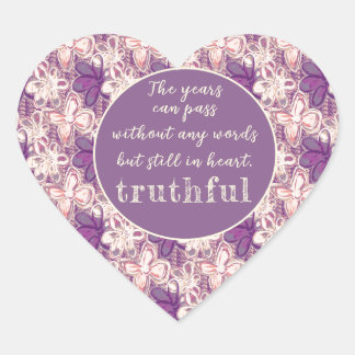 Sticker Cœur Unique en glam/violet fleuri