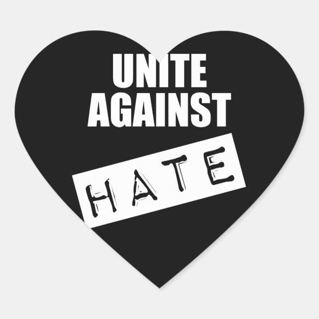Sticker Cœur Unir contre la haine (Devant)