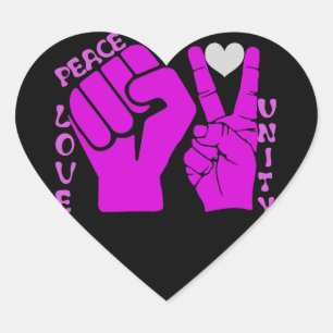 Sticker Cœur Unité, Amour et Paix, Ensemble_
