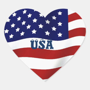 Sticker Cœur USA - Avec amour_