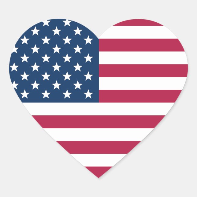 Sticker Cœur USA Patriotique (Devant)
