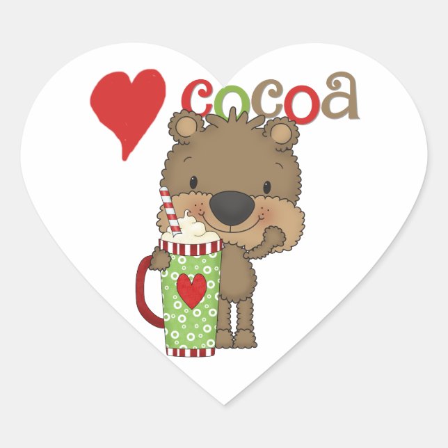 Sticker Cœur Vacances d'amour de cacao d'ours (Devant)