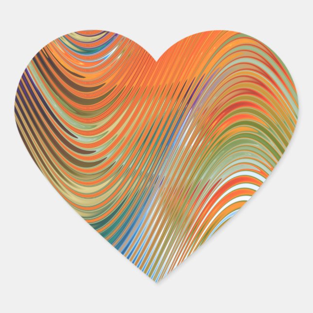 Sticker Cœur Vagues de couleur (Devant)