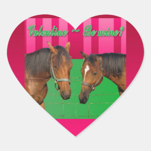 Sticker Cœur Valentine Sois À Moi Je T'Aime Deux Chevaux