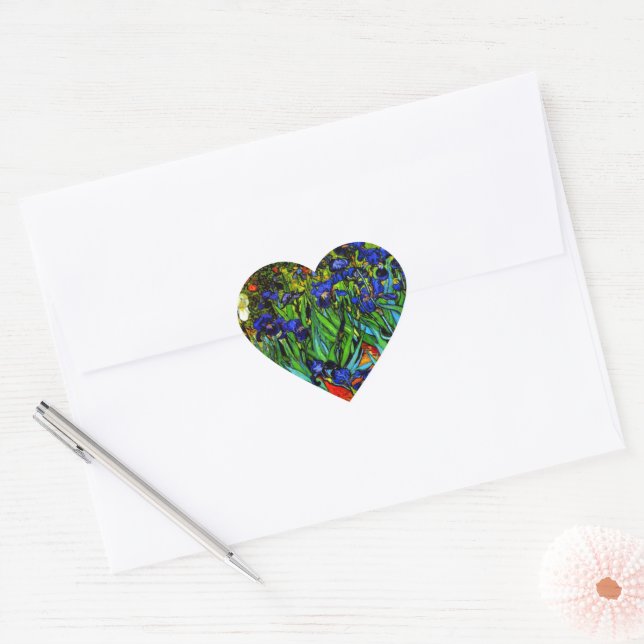 Sticker Cœur Van Gogh - Irises, (Enveloppe)