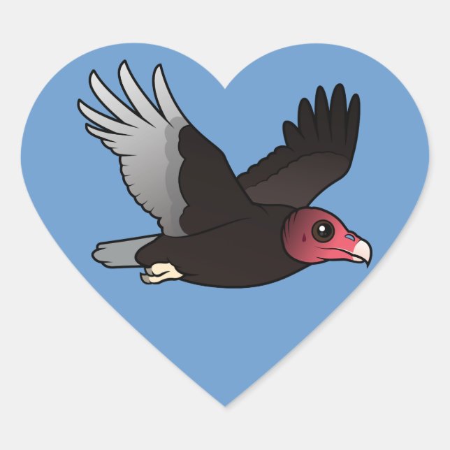 Sticker Cœur Vautour de Turquie de vol (Devant)