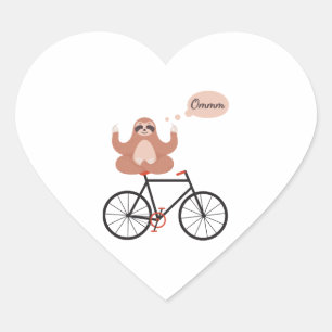 Sticker Cœur Vélo Road Vélo MTB Sloth Idée cadeau