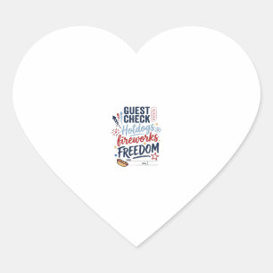 Sticker Cœur Vérification des invités patriotiques aux feux d'a