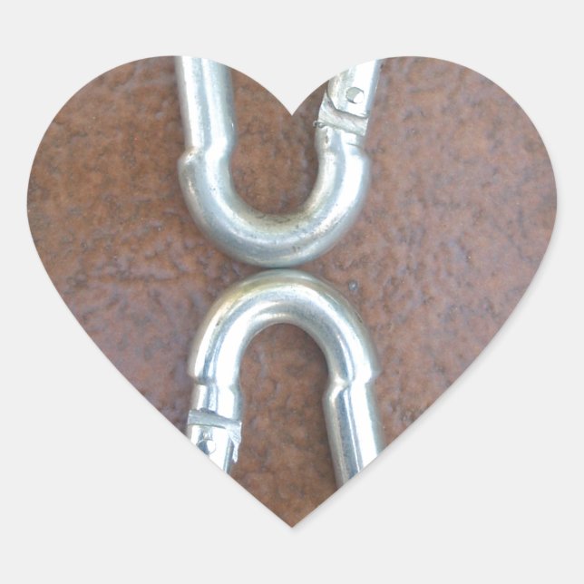 Sticker Cœur Verrouillage : Conception de serrure de carabiner  (Devant)