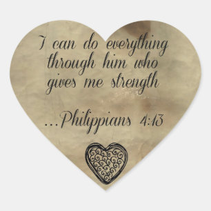 Sticker Cœur Verset biblique Philippiens 4:13