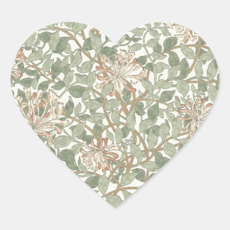 Sticker Cœur Vert doux Vintage William Morris Honeysuckie