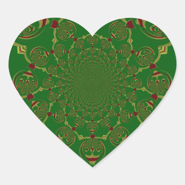 Sticker Cœur Vert vintage (Devant)