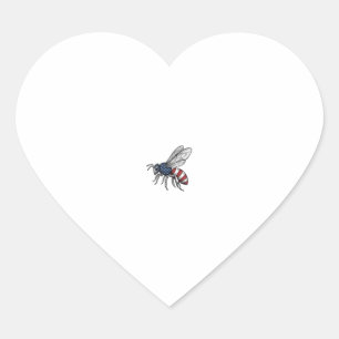 Sticker Cœur Vêtement graphique vectoriel abeille patriotique v