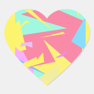 Sticker Cœur Vibes positives couleurs pastel Abstrait