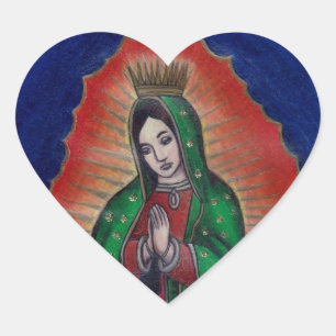 Sticker Cœur Vierge de Guadalupe