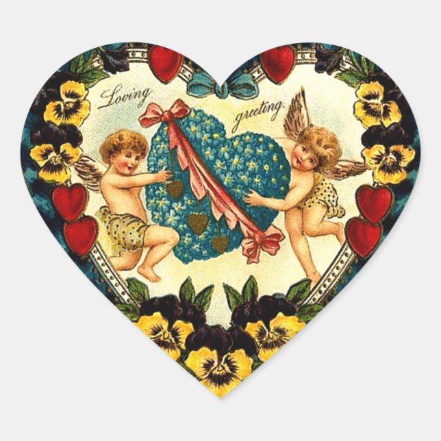 Sticker Cœur Vintage Valentine Heart (Devant)