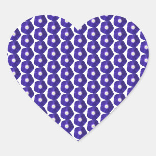 Sticker Cœur Violet profond Matin gloire motif floral