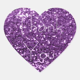 Sticker Cœur Violet violet AméthysteGlitter Merci de glam étinc