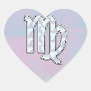 Sticker Cœur Virgo Zodiac Connexion Pastels Style Nacre Imprime