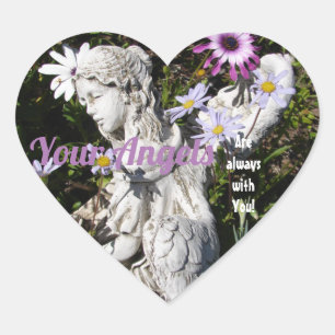 Sticker Cœur Vos anges sont toujours avec vous Floral Angel