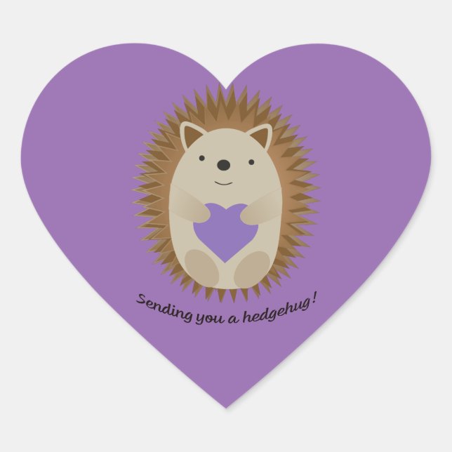 Sticker Cœur Vous envoyer un hérisson de Hedgehug (Devant)