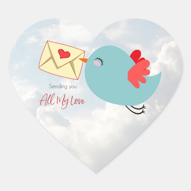 Sticker Cœur Vous Envoyez Tout Mon Amour (Devant)