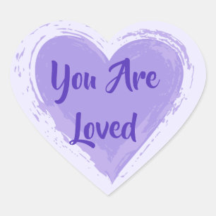 Sticker Cœur "Vous êtes aimés" Coeur pourpre