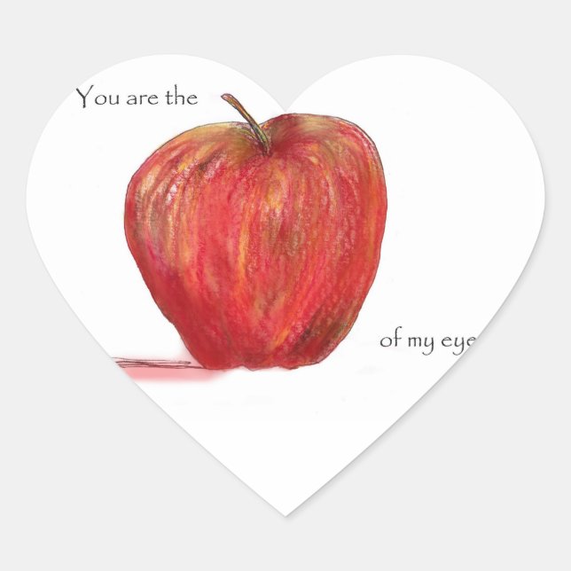 Sticker Cœur Vous êtes la pomme de mon oeil (Devant)