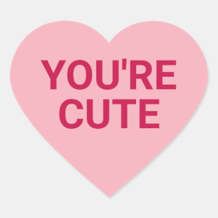 Sticker Cœur Vous êtes mignonne conversation de la Saint Valent