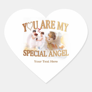 Sticker Cœur Vous êtes mon ange spécial - customisez-le !