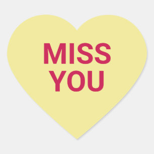 Sticker Cœur Vous me manquez jaune mignon conversation de la Sa