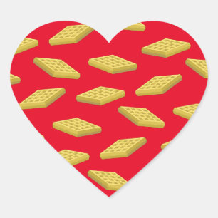 Sticker Cœur Waffle Cute Breakfast Brunch Enfants 1er Anniversa