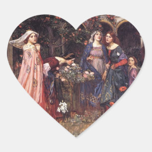 Sticker Cœur Waterhouse : Le Jardin enchanté