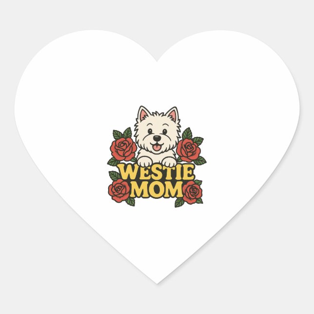 Sticker Cœur Westie Mom (Devant)