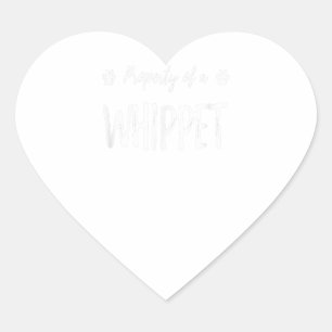 Sticker Cœur Whippet, propriété Funny Chien Maman Idée cadeau