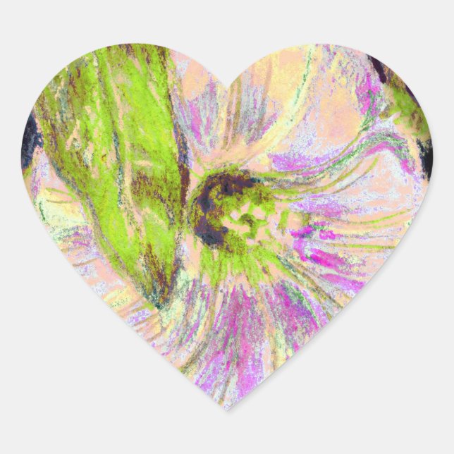 Sticker Cœur Wild Morning Glory par Alexandra Cook (Devant)