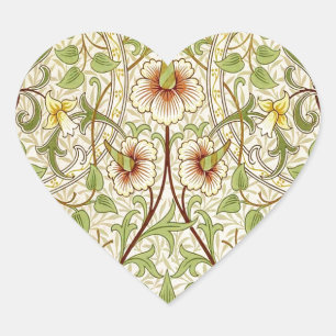 Sticker Cœur William Morris Daffodil Fond d'écran classique