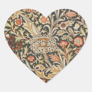 Sticker Cœur William Morris Trent Garden Flower Classique Botan