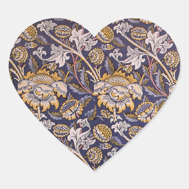 Sticker Cœur William Morris Wey Fond d'écran Floral (Devant)