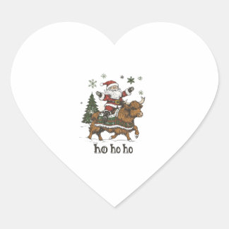 Sticker Cœur Womens Xmas Tree Lighting Santa Riding Highland Co