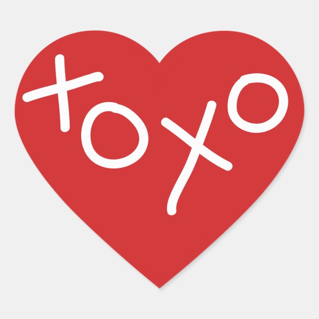 Sticker Cœur XOXO Coeur Saint Valentin Faveur (Devant)