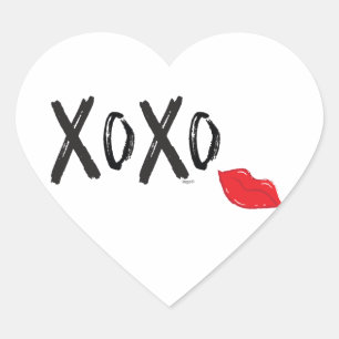 Sticker Cœur XoXo-Hugs-Kisses-with-Red-Lips