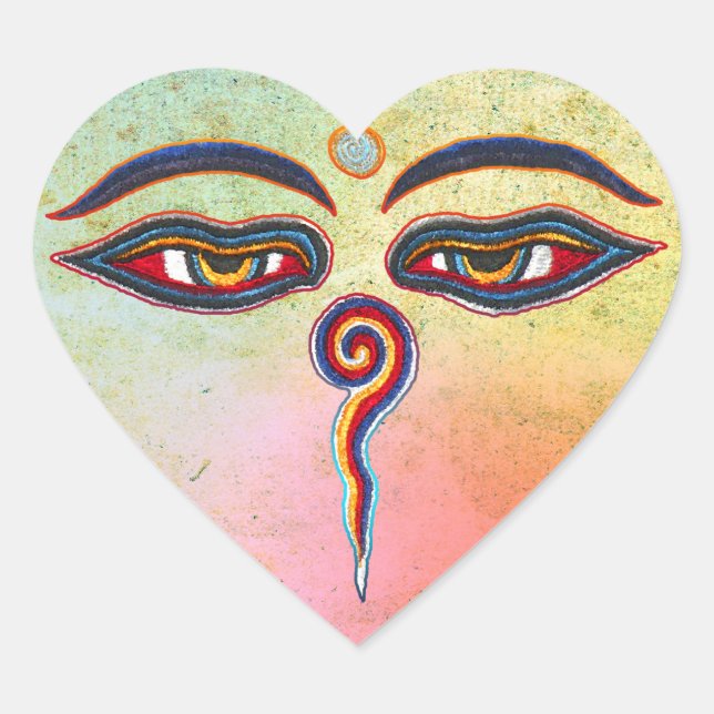Sticker Cœur Yeux De Bouddha / Augen der Weisheit (Devant)