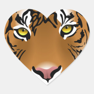 Sticker Cœur Yeux de tigre