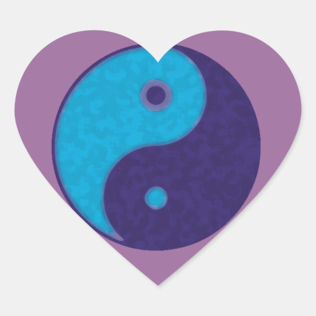 Sticker Cœur yin yang zen méditation tao (Devant)