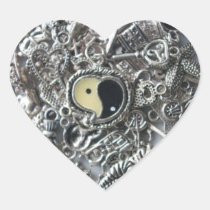 Sticker Cœur ying yang