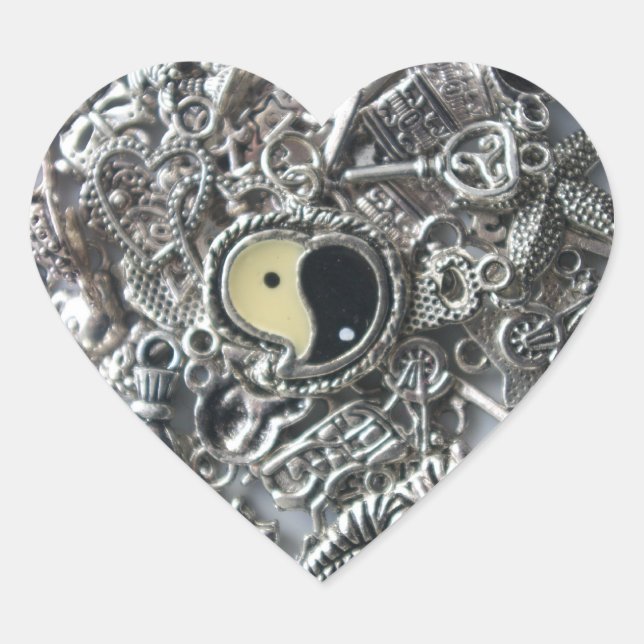 Sticker Cœur ying yang (Devant)
